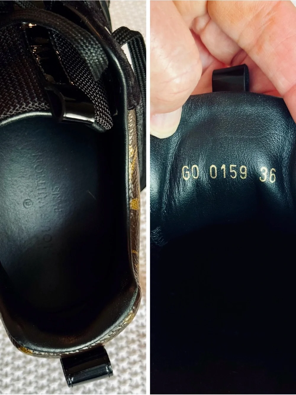 LOUIS VUITTON Run Away Black Suede Brown Monogram Runway Trainer Sneakers Shoes - Picture 14 of 16